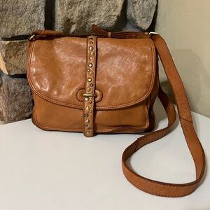 Marta Ponti Portugal Flap Studded Crossbody Soft Leather Bag